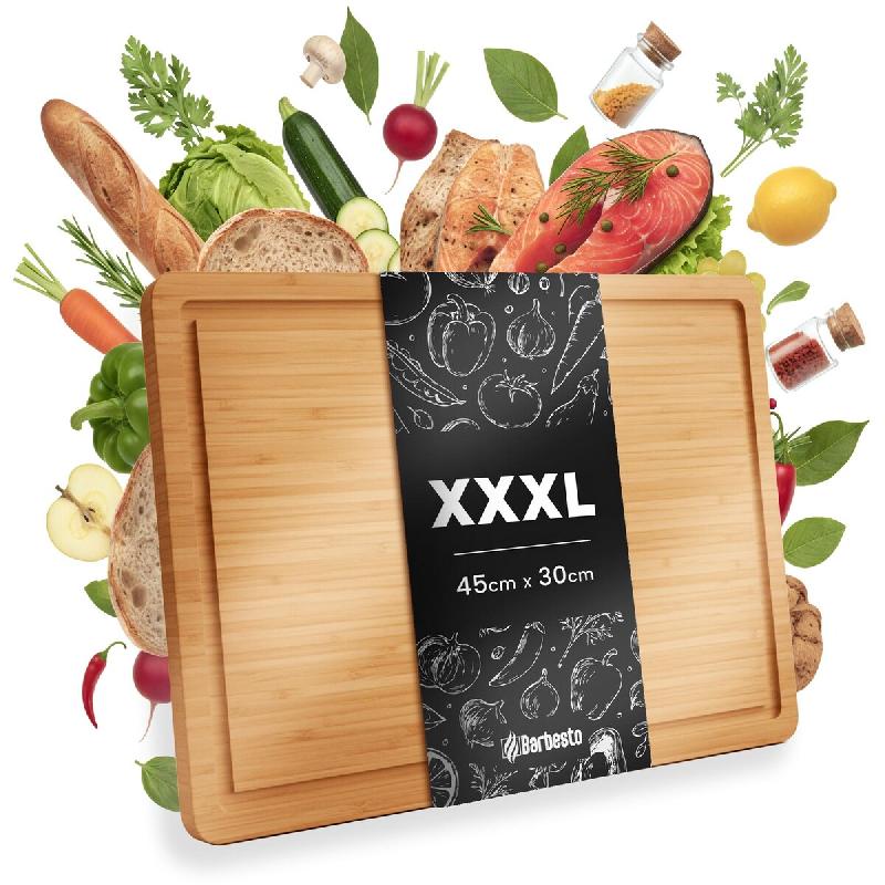 CLP Planche à découper en bambou XXXL 45 x 30 cm 45x30 cm - marron Bois manufacturé 326769_0