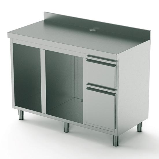 Comptoir arrière pour machine café 1500 mm avec élément pour  lave-vaisselle et producteur glaçone - EEZ0002_0