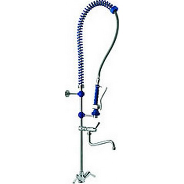 Douchette pour plonge - col de cygne avec robinet mélangeur 1/4 de tour - flexible renforcé 1370 mm_0