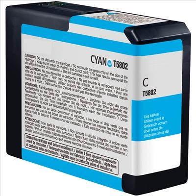 Cartouche d'encre pigmentaire Epson cyan SP 3800/3880 - 80ml pour traceur Stylus Pro_0