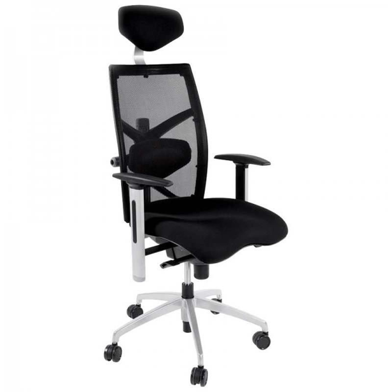 Fauteuil de bureau en tissu noir Techno 133 cm - Paris Prix - Réglable et ergonomique_0