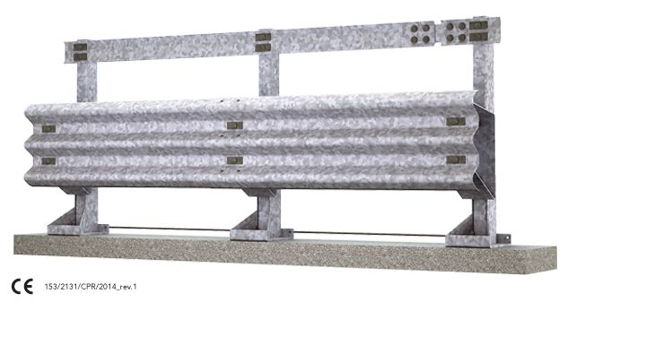 H2-W5 3 ondes - Glissière de sécurité bordure pont - Marcegaglia Buildtech - Barrière 1 210 mm hauteur_0