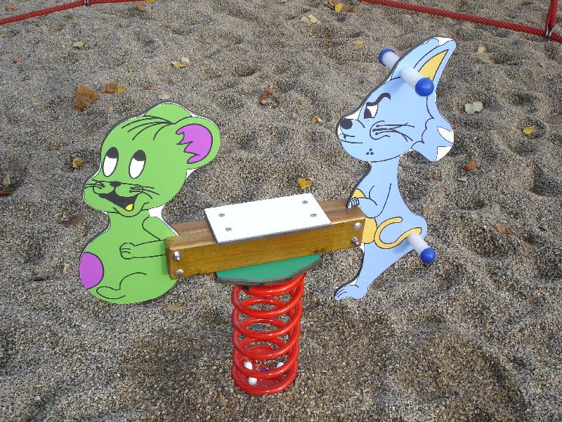 Jeu sur ressort 1 place - figurine Tom et Jerry - modèle Ptit Loup Chat Souris_0