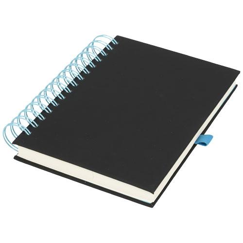 Journal Wiro 21021101 - carnet de notes en PU noir avec spirale colorée et boucle de stylo assortie_0