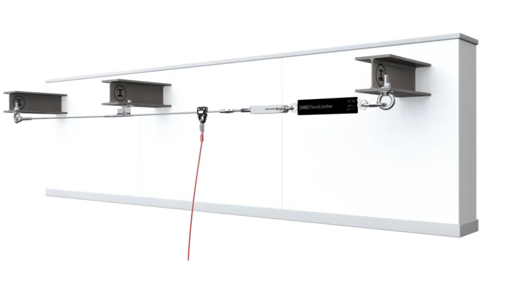 Ligne de vie à câble franchissable ABS-Lock SYS II - 6 et 8 mm - installée au-dessus du niveau de la tête_0