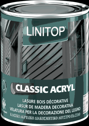 Linitop Classic Acryl - Lasure de protection décorative transparente, haute durabilité et anti-UV_0