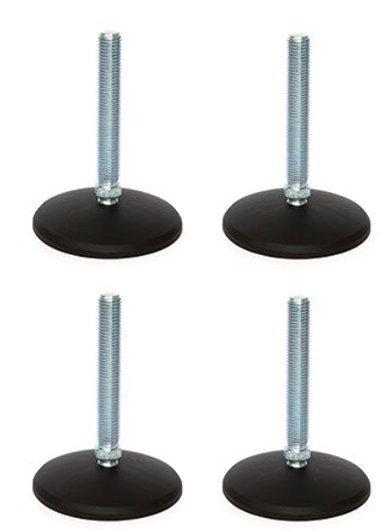 M12x150 Pied de nivellement zingué 50mm base plastique 470kg - Lot de 4_0