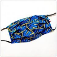 Masque lavable en tissu VDM - 4 couches - Barrette nasale - Modèle écaille bleu et or_0