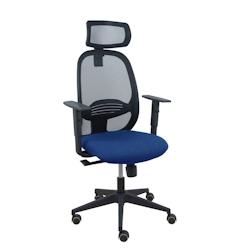 Piqueras y Crespo Silla Cilanco negra malla negra asiento bali azul marino brazo regulable cabecero regulable - bleu multi-matériau 354SNM840B200B10C_0