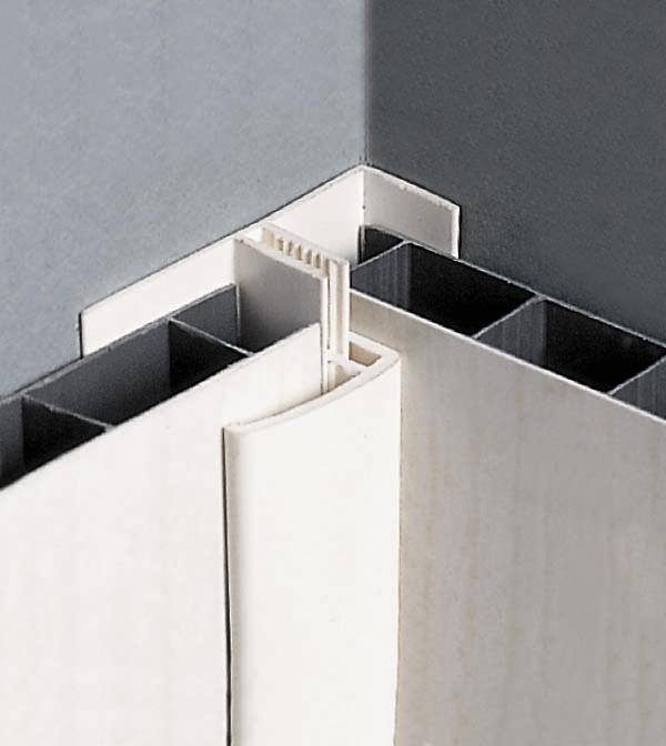 Profil de départ et finition en PVC blanc - 1,7 cm x 3,3 cm x 2,6 m - Lambris intérieur - Mat_0