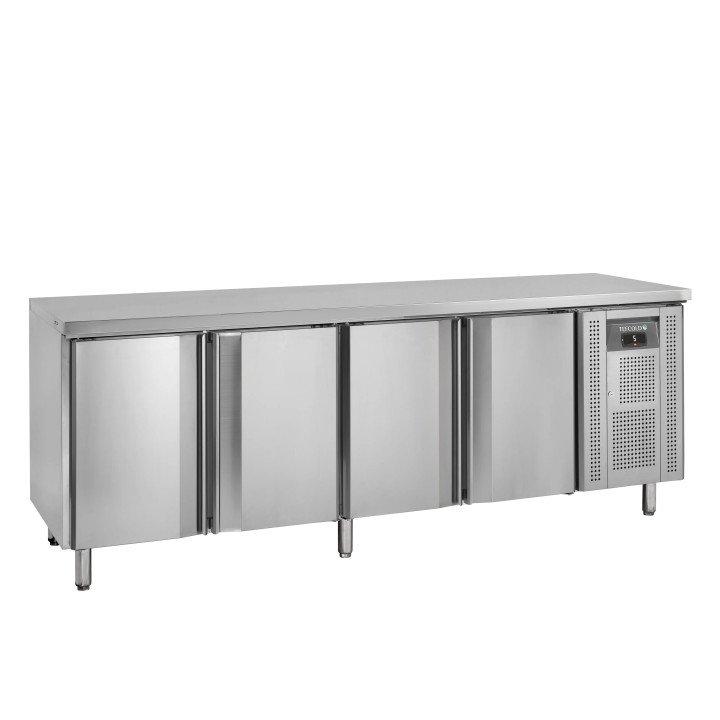 Table réfrigérée centrale en inox, 616 L, 4 portes GN 1/1, 300 W, 220 V - MONO_0