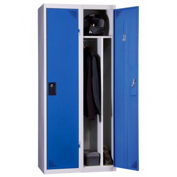 Vestiaire industrie salissante 2 cases monobloc Bleu_0