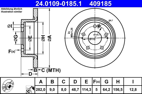 DISQUE DE FREIN ATE 409185_0