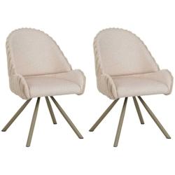 Fauteuil en tissu côtelé Sedia (Lot de 2) crème Mauro Ferretti - beige 8024609382406_0