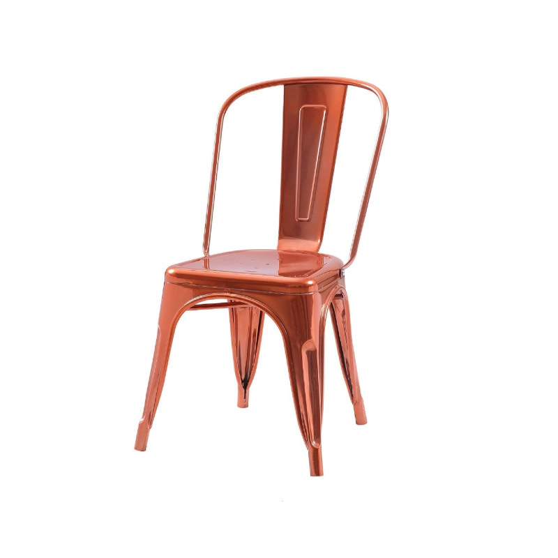 Kosmi Chaise style industriel en métal couleur cuivre - Finition brillant - cuivre métal 3760301697640_0