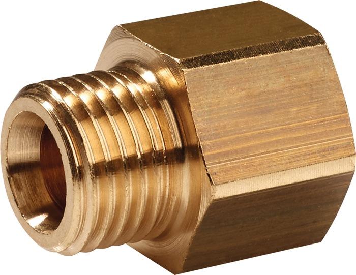 Mamelon de réduction en laiton - filetage extérieur G 1/2'' - filetage intérieur G 3/8'' - PROMAT_0