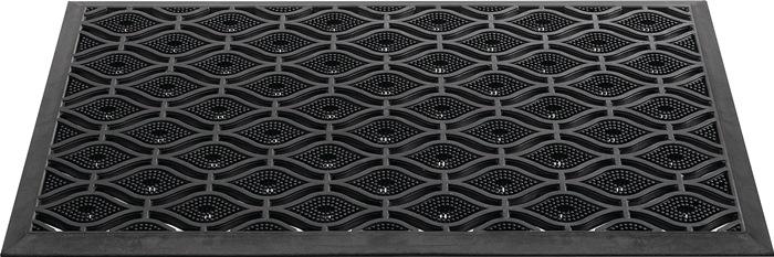 Paillasson noir en caoutchouc - 450 x 750 x 15 mm - Pour l'extérieur_0
