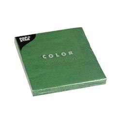 Papstar Serviettes, 3 plis pliage 1/4 33 cm x 33 cm vert foncé - vert papier 4002911224328_0