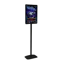 Porte-affiches / Porte-messages Cadro-Clic® A1 sur pied H 180 cm noir - noir aluminium 214009NR_0