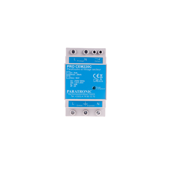Protections foudre & CEM - Pro CEM220C - 230V, Imax 20kA, type II/III pour rail DIN_0