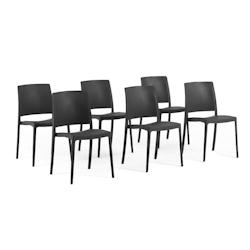 RATTATAN Set 6 Chaises Empilables en Polypropylène avec fibre de verre pour Jardin ou intérieur, hydrofuges et résistantes, design moderne - MARIA_0