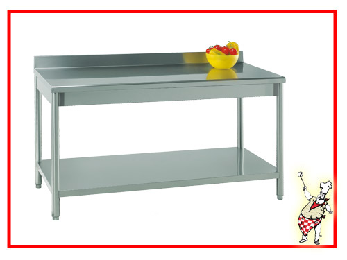 Table inox - renforcée en bois laminé - pieds ronds - modèle ASIA 441_0