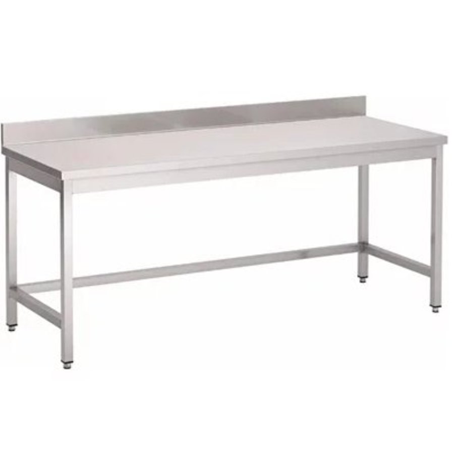 Table inox sans étagère basse avec dosseret - prochef - 8 formats_0