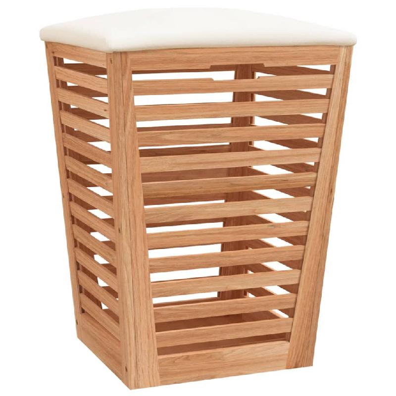 TABOURET DE SALLE DE BAIN 40,5 X 40,5 X 56 CM BOIS MASSIF DE NOYER 02_0006134_0