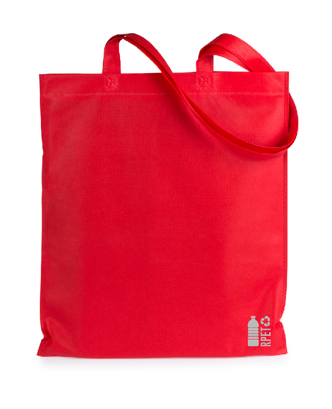 Tote bag en RPET non tissé - anses longues - 70 g/m² - couleur rouge - labélisé RPET_0