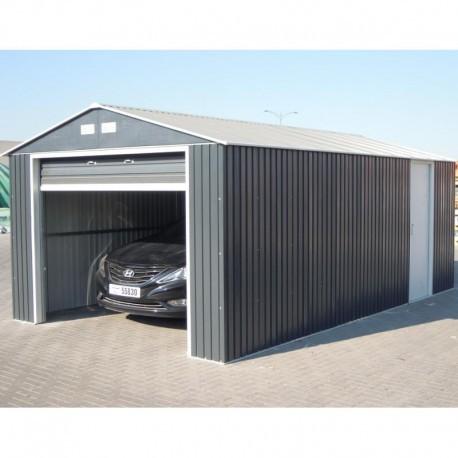 889 - garage en métal anthracite 19,95m² grande hauteur h.2,60m duramax_0
