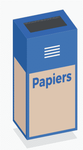 Box de collecte design et coloré pour recyclage de vos archives, imprimés et autres feuilles de papier en entreprise_0
