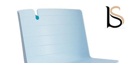 Chaise de conférence Mork avec pied chromé. - Bleu clair_1