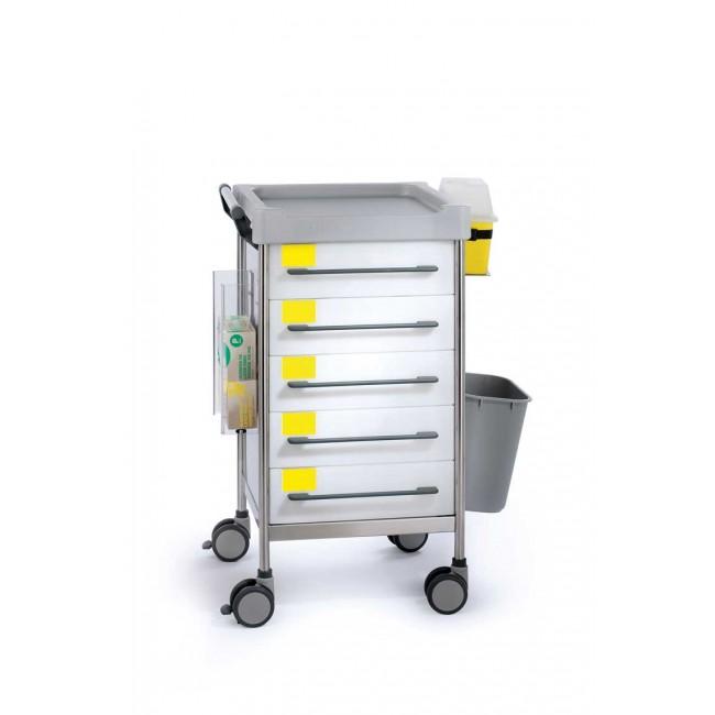 Chariot de soin INSAUSTI Mod. Q655.5CY - 5 tiroirs 130 mm - Réf. 61-Q655.5CY_0