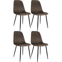 CLP Chaise de salle à manger Maryam Marron/Velours - marron textile 327432_0