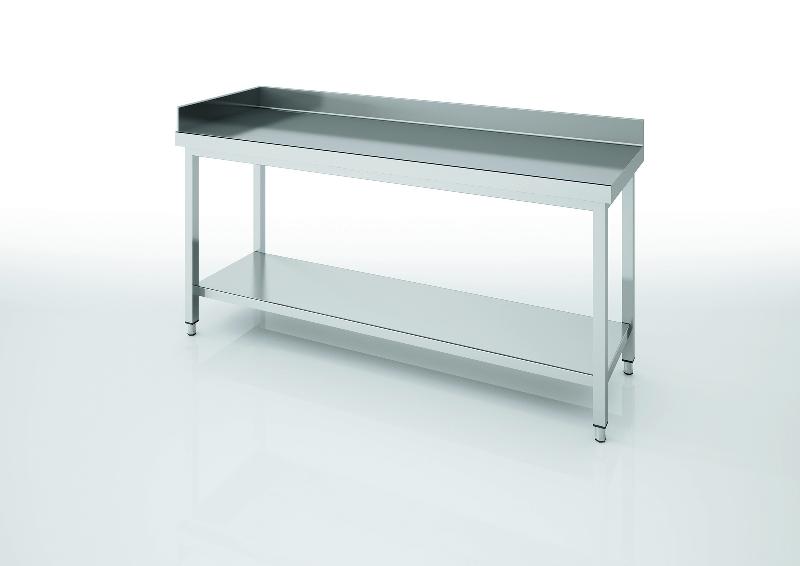 Dosseret latéral à gauche pour table inox 700 - PL-70I - Dimensions 100x700x14 mm_0