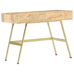 Helloshop26 - Bureau table poste de travail meuble d'ordinateur informatique étude avec tiroirs 100 x 55 x 75 cm bois solide de 02_0023461 - 30002143_0