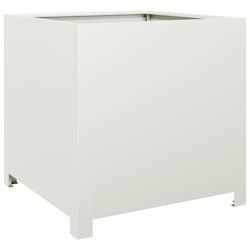 Helloshop26 - Jardinière bac lit surélevé plantes fleurs terrasse jardin 50 x 50 x 50 cm acier blanc 02_0037653 - 3000214268934_0