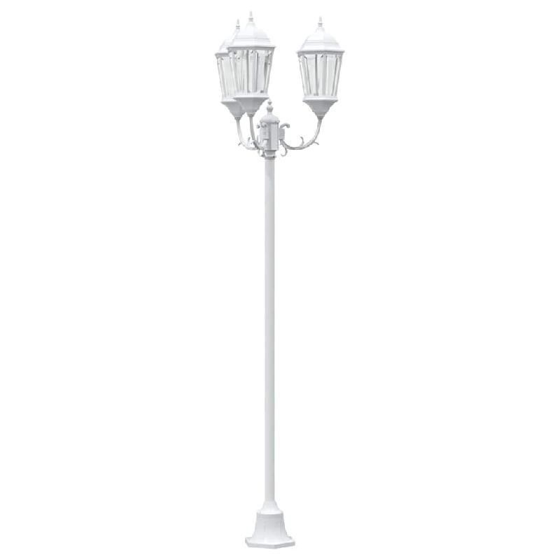 Helloshop26 - Lumière de jardin vintage 57 x 49 x 241 cm éclairage fort ambiance accueillante en aluminium blanc 02_0058414 - blanc aluminium 300024_0