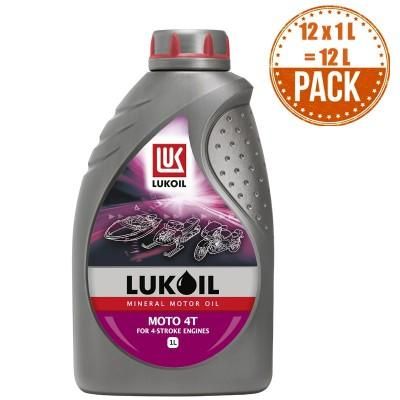 Huile moteur moto 4T 20w50 - 12 bidons de 1L - API SL - JASO MA2 - Lubrifiant multigrade Lukoil_0