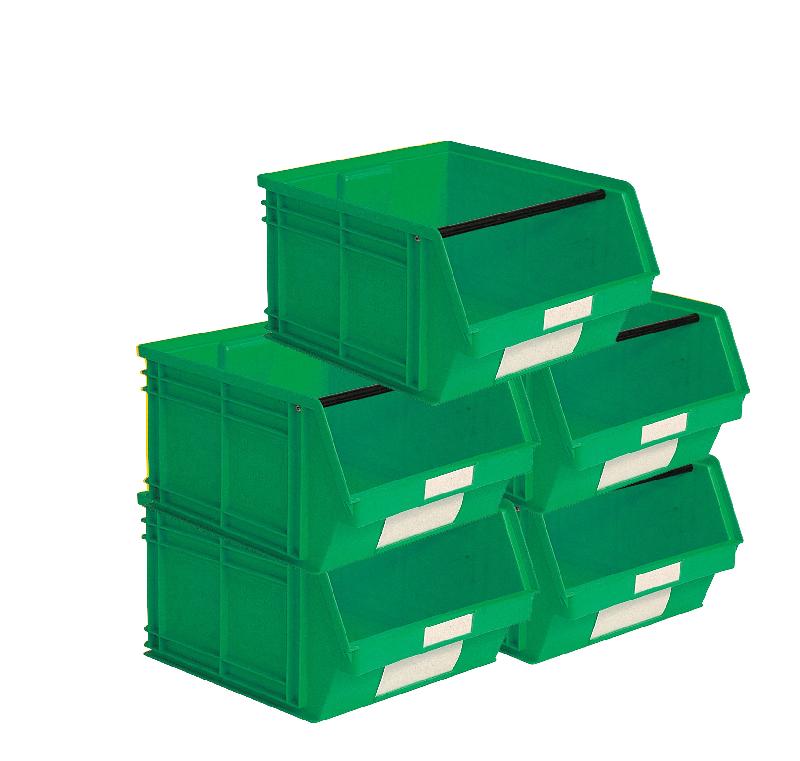 Lot de 5 bacs à bec plastique 63l vert_0