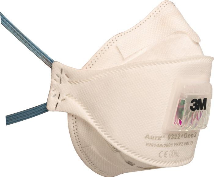 Masque de protection respiratoire 3M 9322+Gen3 FFP2 / V NR D - pliable avec soupape d'expiration - 10pcs/carton_0