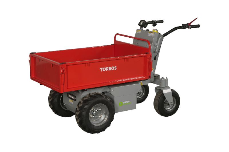 Mini dumper électrique 500kg 196L plateau basculant hydraulique cloison amovible batterie 48V / 32Ah Torros MEP502H_0
