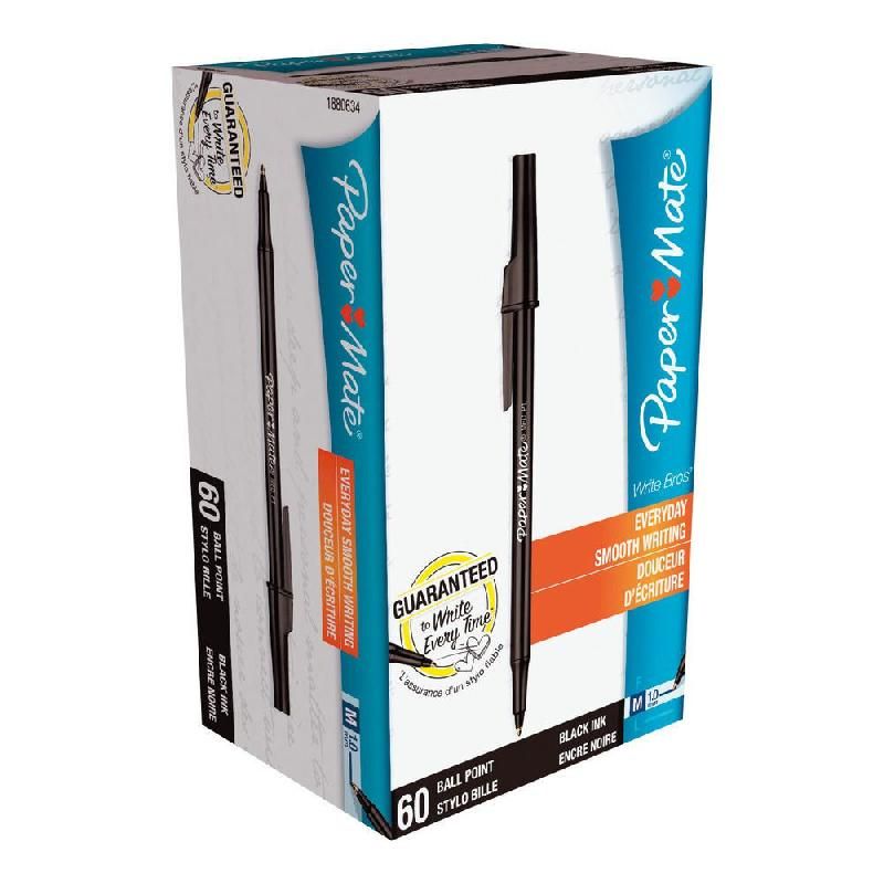 PAPER MATE STYLO À BILLE WRITE BROS® NOIR 1 MM (PRIX À L'UNITÉ)