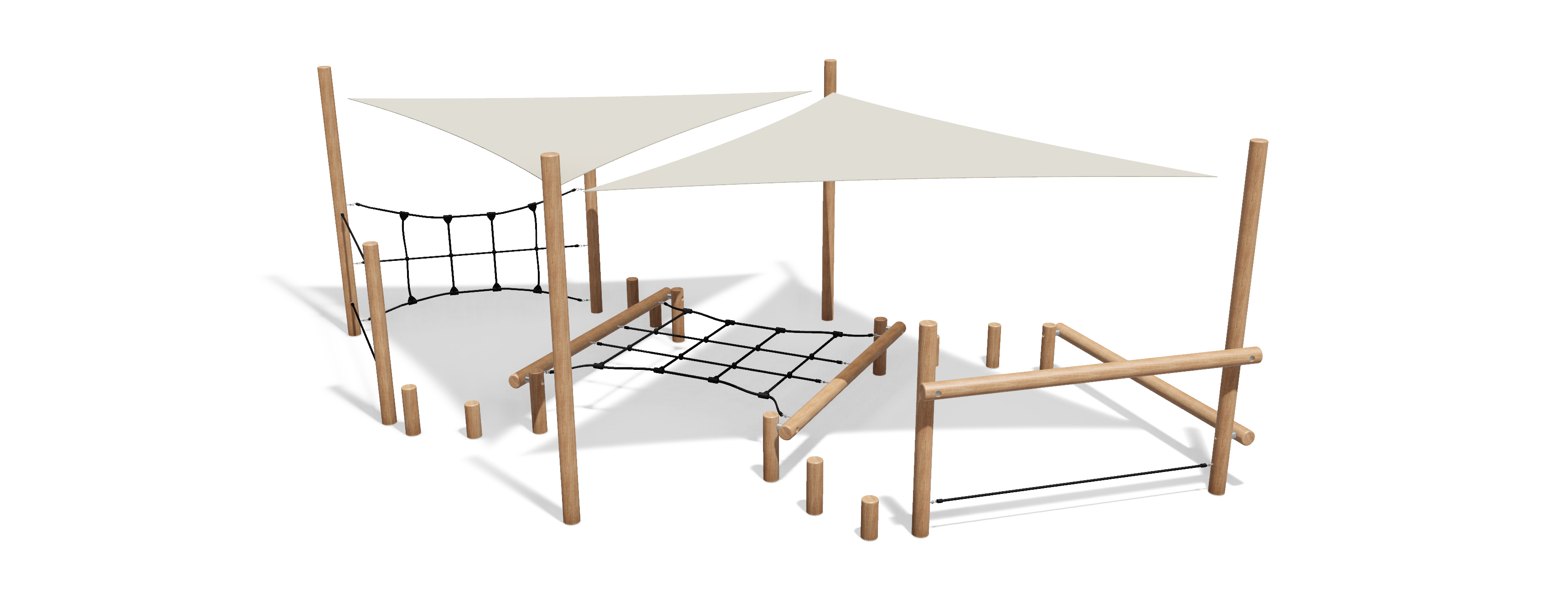 Parcours sportif en robinier pour enfants - réf 8061282 - HAGS - dimensions 8400x5200x1300 mm - tranche d'âge 3 à 12 ans_0