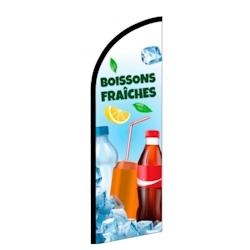 Voile drapeau BOISSONS FRAICHES  - H 1880 - Drapeaupublicitaire - textile 3770030285384_0