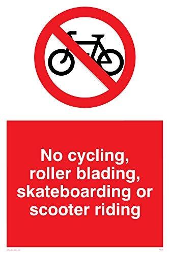 Panneau de signalisation Viking Signs PV5355-A4P-1 - Pas de vélo, roller, skateboarding - Plastique semi-rigide 1 mm - Norme EN 7010_0