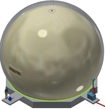 Réservoir double membrane Agrotel 75% - stockage de gaz efficace sur fondation en béton_0