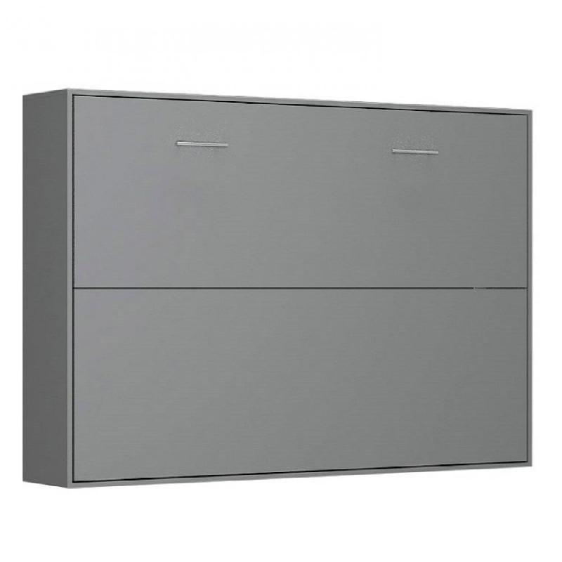 ARMOIRE LIT HORIZONTALE ESCAMOTABLE STRADA-V2 GRIS GRAPHITE MAT COUCHAGE 140*200 CM._0