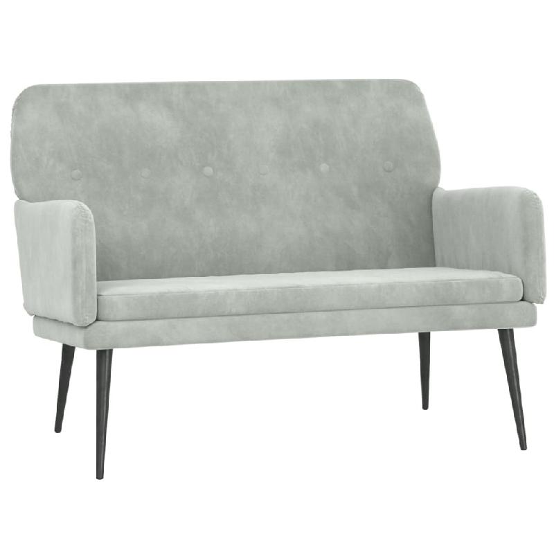 BANC BANQUETTE 108 X 79 X 79 CM VELOURS GRIS CLAIR 02_0010570_0