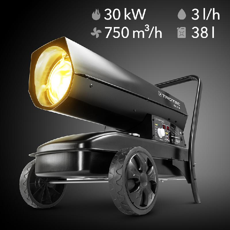 Chauffage au fioul IDX 31 D - 30 kW avec thermostat et débit d'air jusqu'à 750 m³/h_0